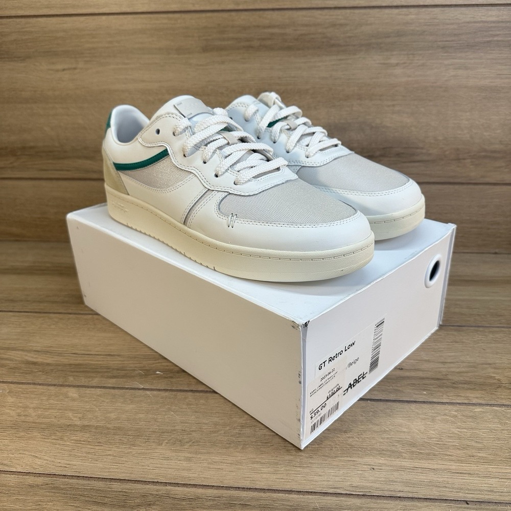 NIB Label GT Retro‎ Low White Green Cream Sneakers Men's Size 13 Athletic Shoes